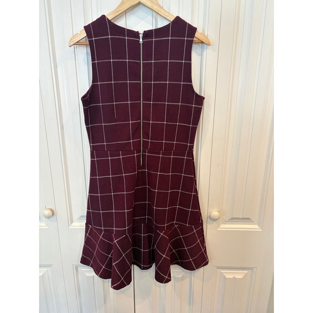 Gap Burgundy Plaid Dress Size 8 - Picture 2 of 7